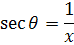 unit circle definition for secant
